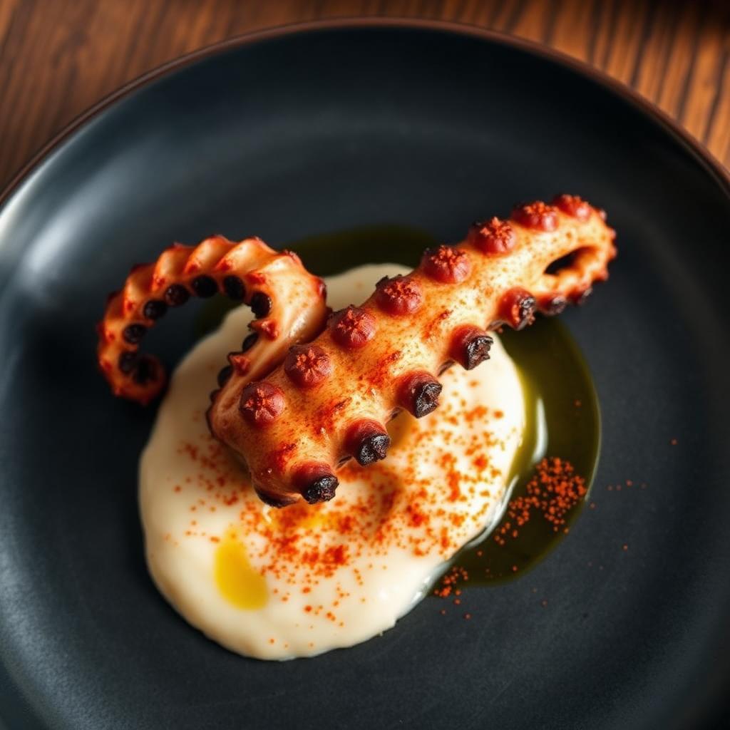 Pulpo con puré de patata